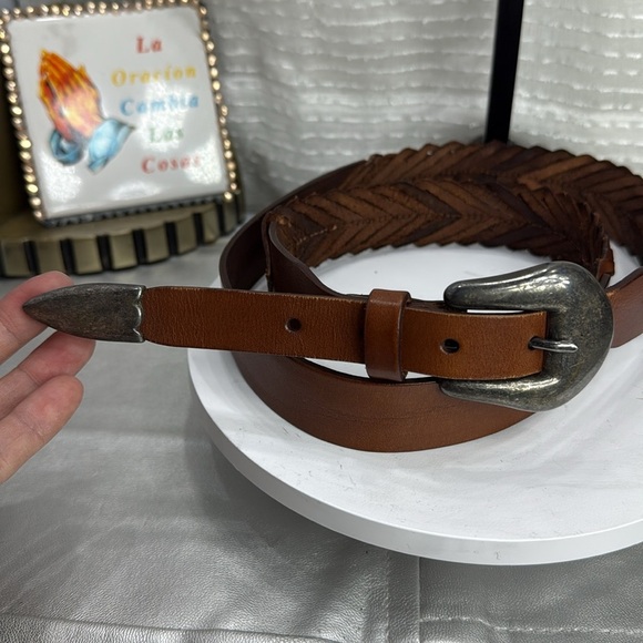 (H) COLE HAAN, women's vintage braided leather belt, made in Italy, size 40 - Picture 2 of 14
